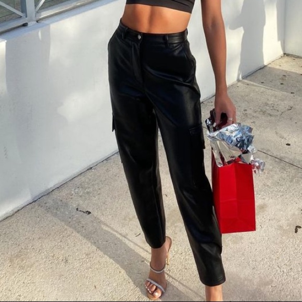 Black Aritzia Leather Pants